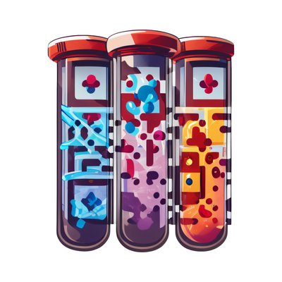 Test Tube Trio Vector QR Code for Stickers
