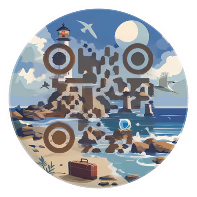 Lighthouse Coast Vector QR Code for Stickers — image 1