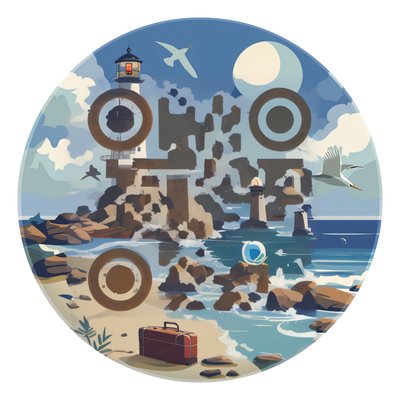 Lighthouse Coast Vector QR Code for Stickers