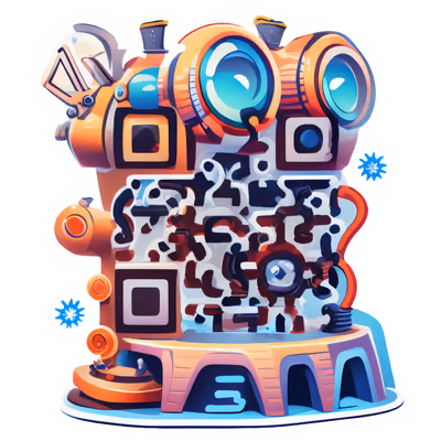Ретро-машина в векторе: QR-код для стикеров — изображение 1