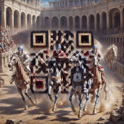 Ancient Arena Horse Race Painting QR Code Art