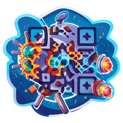 Научно-фантастическая машина: векторный QR-код для стикеров — изображение 1