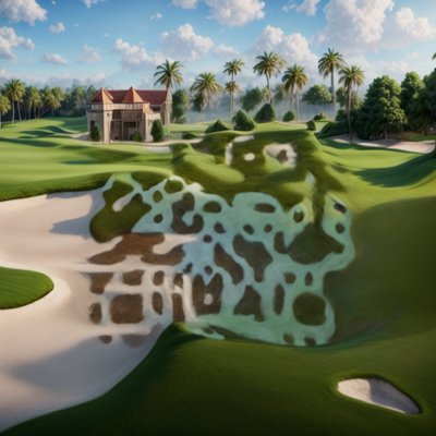 Golf Course Hyperrealistic QR Code for Posters