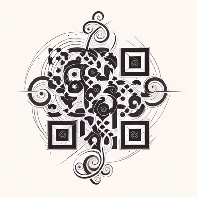 Thorny Vine Cross Tattoo QR Code for Temporary Tattoos — image 1