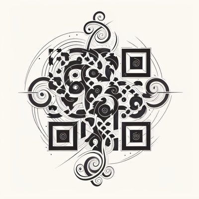 Thorny Vine Cross Tattoo QR Code for Temporary Tattoos