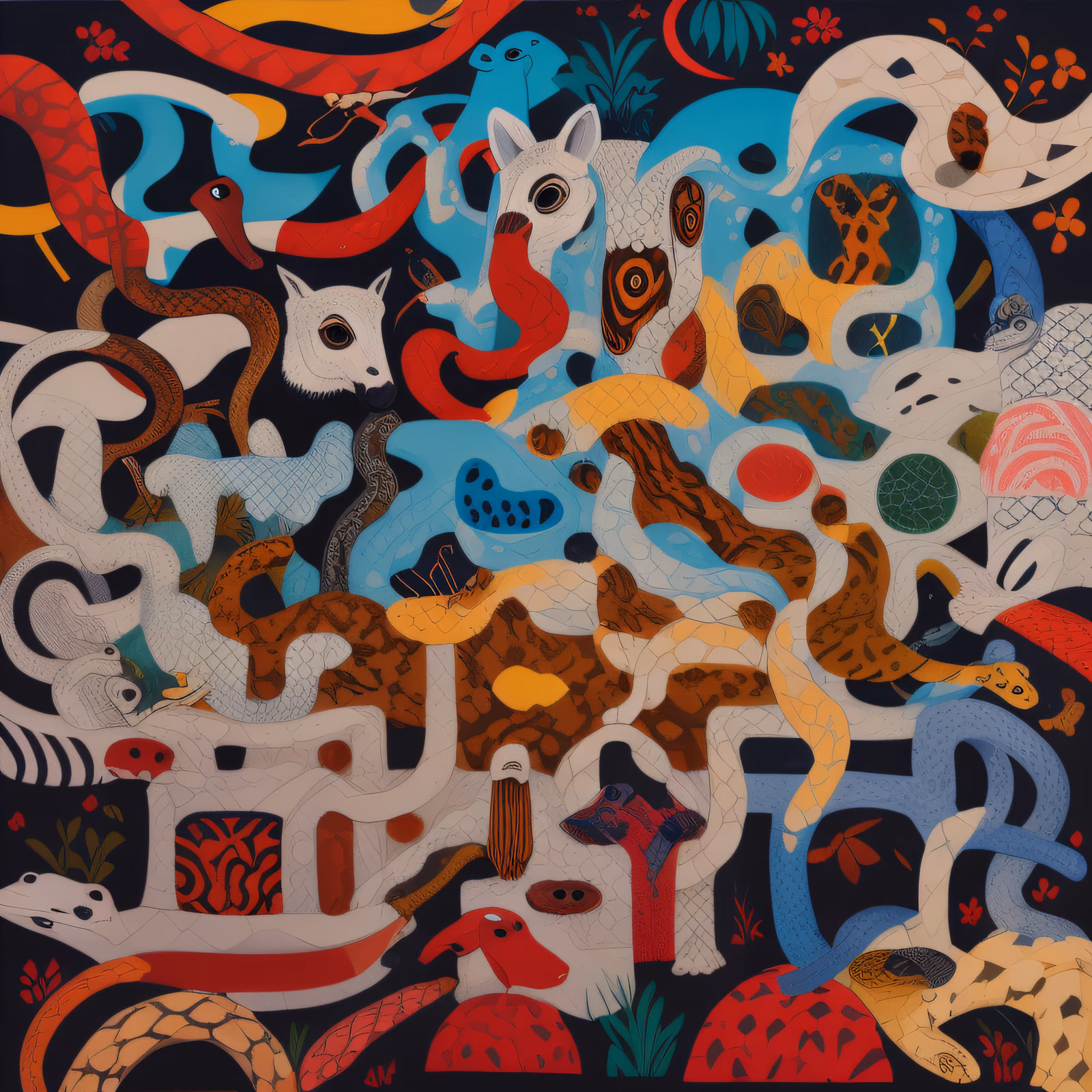 Tangled Snakes Maximalist Pattern QR Code Art — image 1