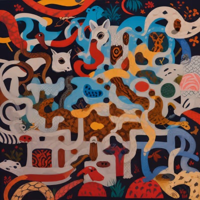 Tangled Snakes Maximalist Pattern QR Code Art — image 1