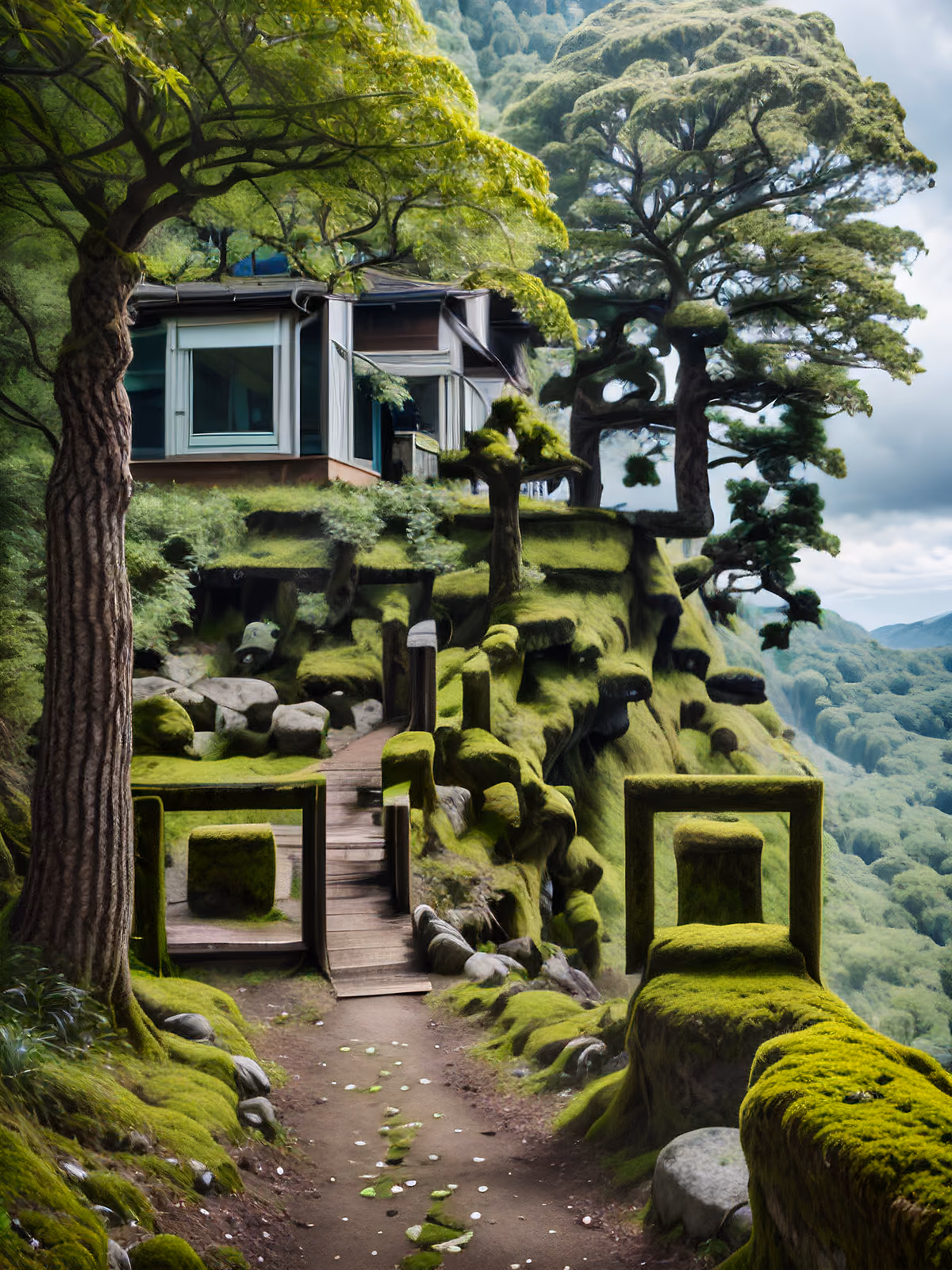 Тропа по замшелому склону: фотореалистичный QR-код — изображение 1