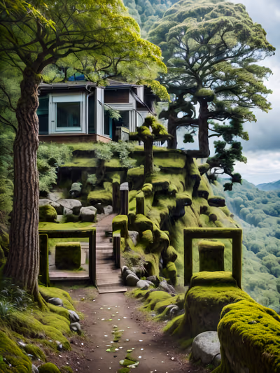 Тропа по замшелому склону: фотореалистичный QR-код — изображение 1