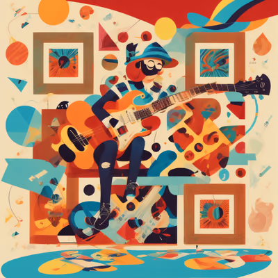 Guitarist Abstract Illustration QR Code for Posters — image 1