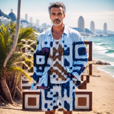 Man on Beachfront Photorealistic QR Code for Posters — image 1