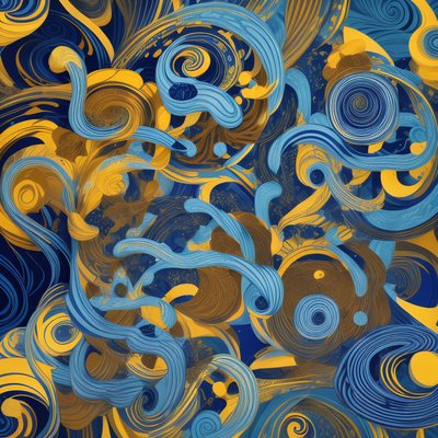 Blue and Yellow Swirl Abstract QR Code Art