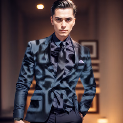 Man in Dark Blazer Portrait QR Code for Posters — image 1