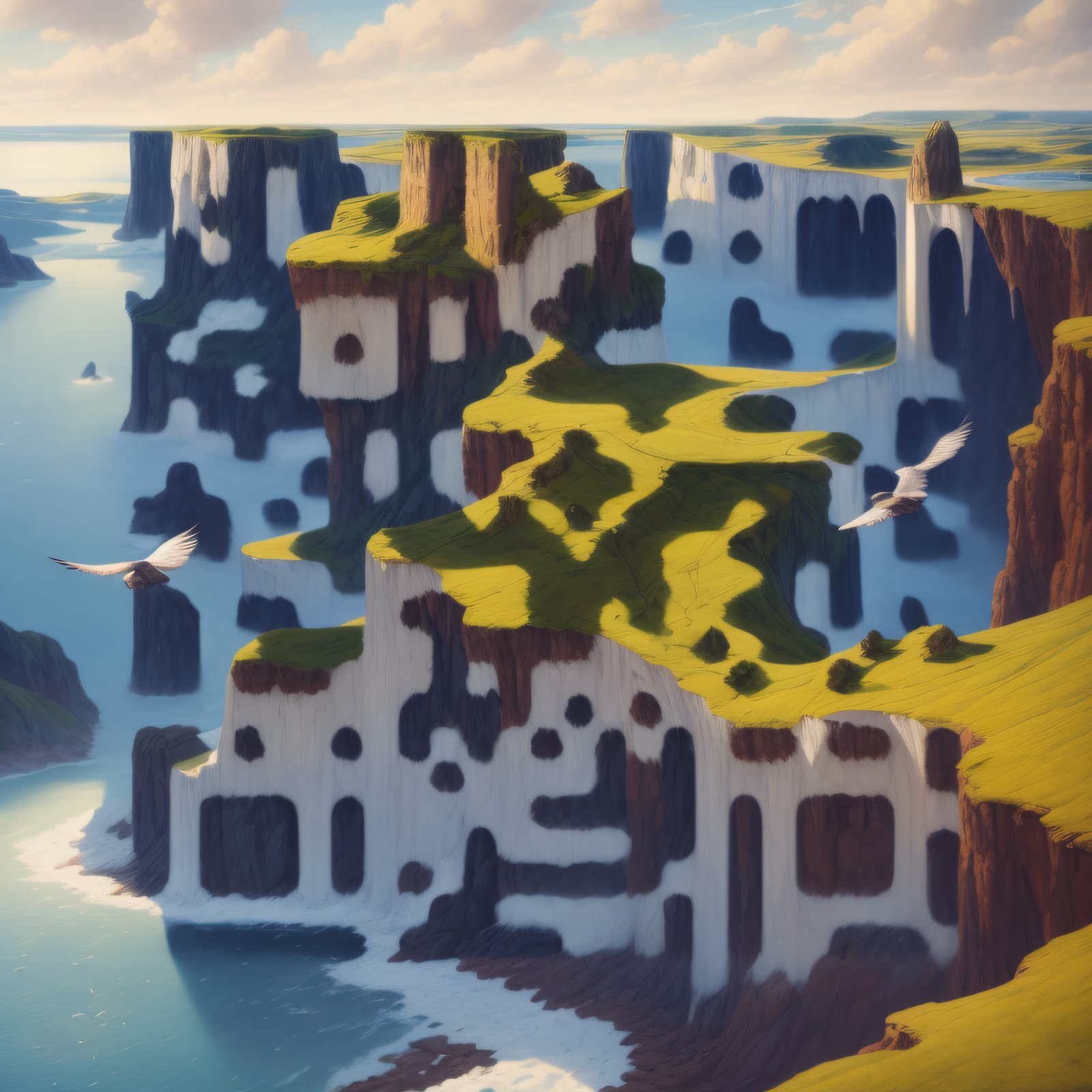Seaside Cliffs Matte Painting QR Code Art — image 1