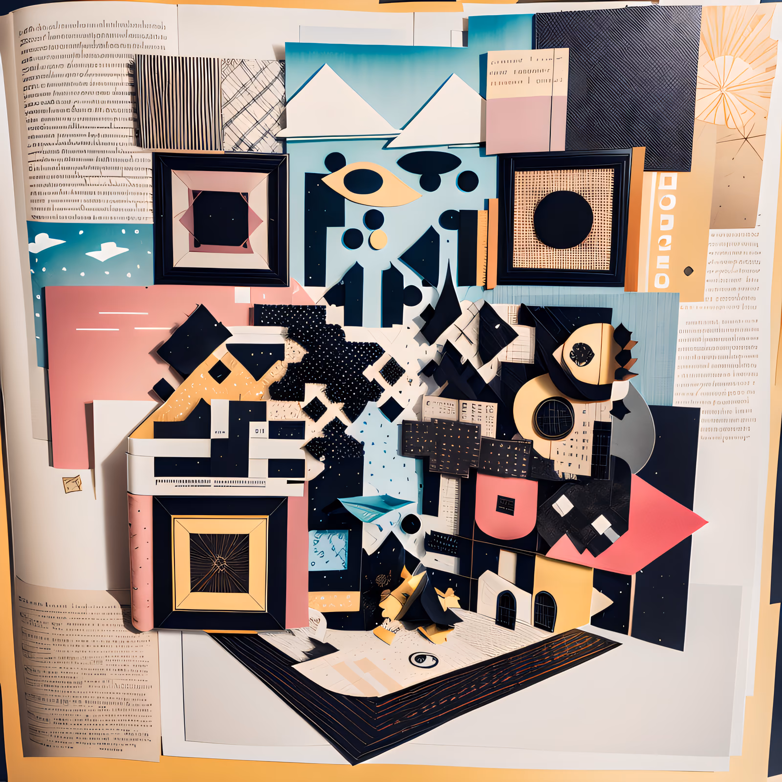 Dadaist Paper Collage QR Code Art — image 1