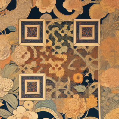 Art Nouveau Floral Wallpaper QR Code Art — image 1