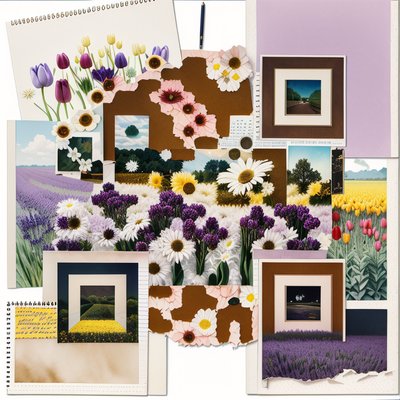 Pastel Floral Fields Collage QR Code Art