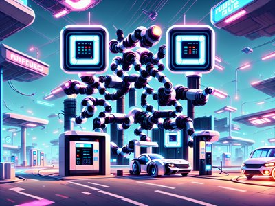 Futuristic Fuel Station Game Art QR Code for Posters