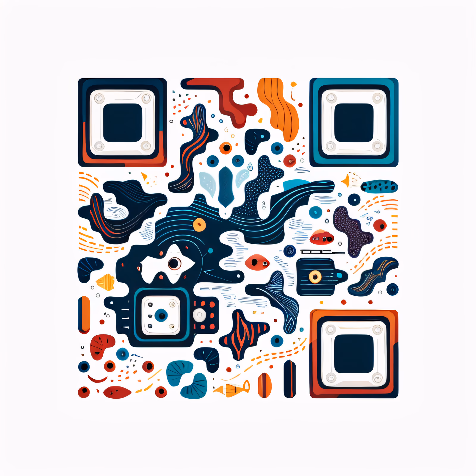 Abstract Underwater Vector QR Code for Posters — image 1