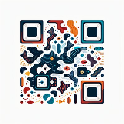 Abstract Underwater Vector QR Code for Posters