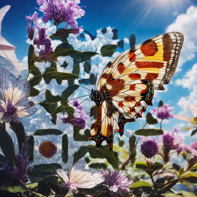 Swallowtail Butterfly Floral Photorealistic QR Code Art — image 1