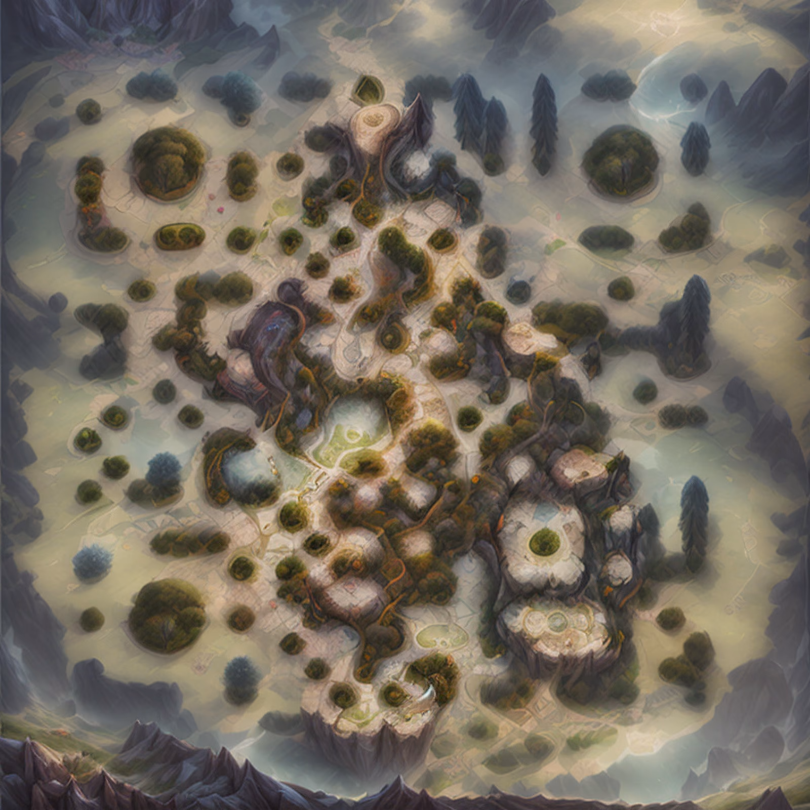 Fantasy Land Map Concept Art Landscape QR Code Art — image 1