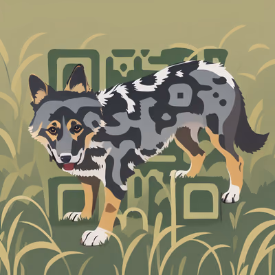 German Shepherd in Meadow Vector QR Code for Posters — image 1
