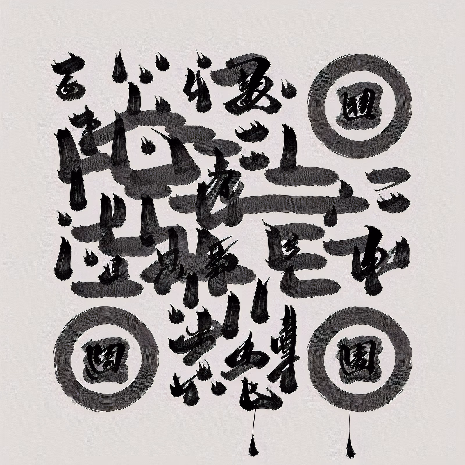 Sumi-e Calligraphy Ink Brush QR Code Art — image 1