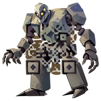 Stone Robot Vector QR Code for Stickers