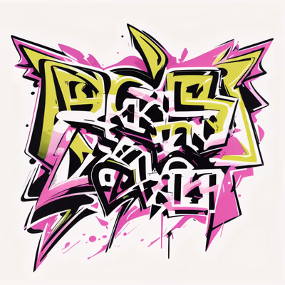 Wildstyle Graffiti Lettering Pop Art QR Code for Apparel — image 1