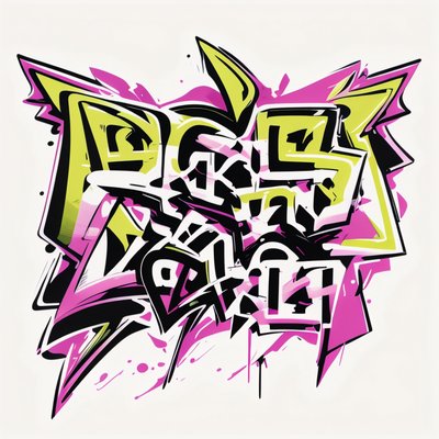 Wildstyle Graffiti Lettering Pop Art QR Code for Apparel