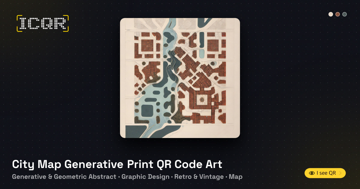 City Map Generative Print QR Code Art • ICQR