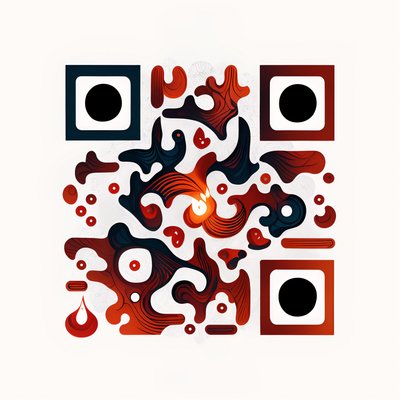 Mystic Flame Abstract Ornamental QR Code for Posters