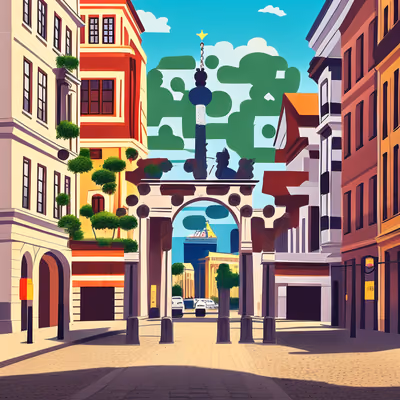 Berlin Street Gate Vector QR Code for Posters — image 1