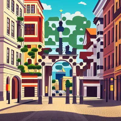 Berlin Street Gate Vector QR Code for Posters