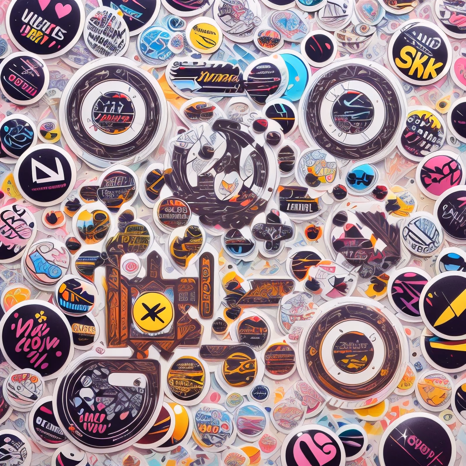 Sticker Bomb Collage Heart QR Code for Stickers — image 1