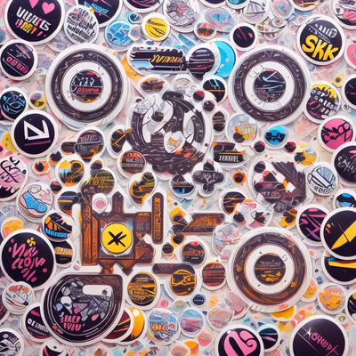 Sticker Bomb Collage Heart QR Code for Stickers — image 1