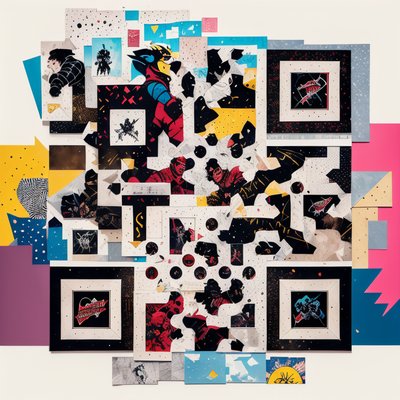 Lucha Libre Paper Collage QR Code for Posters