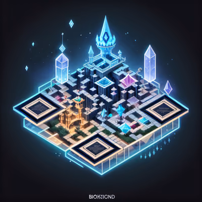 Isometric Crystal Wizard Tower QR Code Poster — image 1