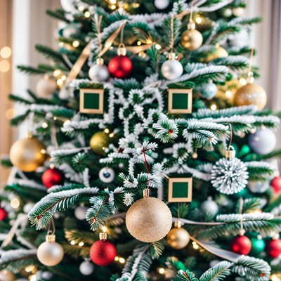 Christmas Tree Ornaments Photo QR Code for Greeting Cards