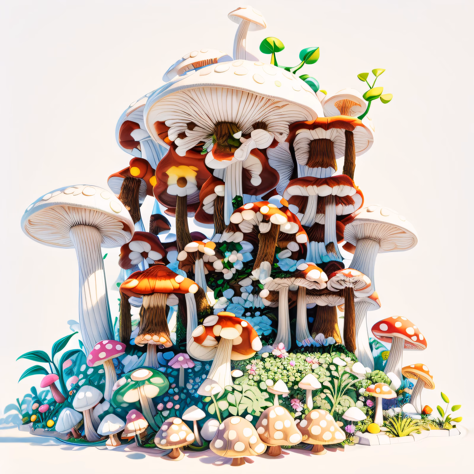 Giant Mushroom Garden 3D Game QR Code for Stickers — image 1