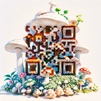 Giant Mushroom Garden 3D Game QR Code for Stickers — image 1