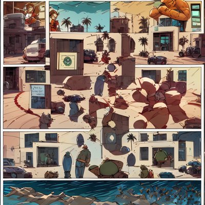 Desert Street Comic Panels QR Code for Posters