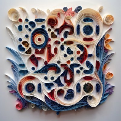 Abstract Paper Quilling Swirls QR Code Art