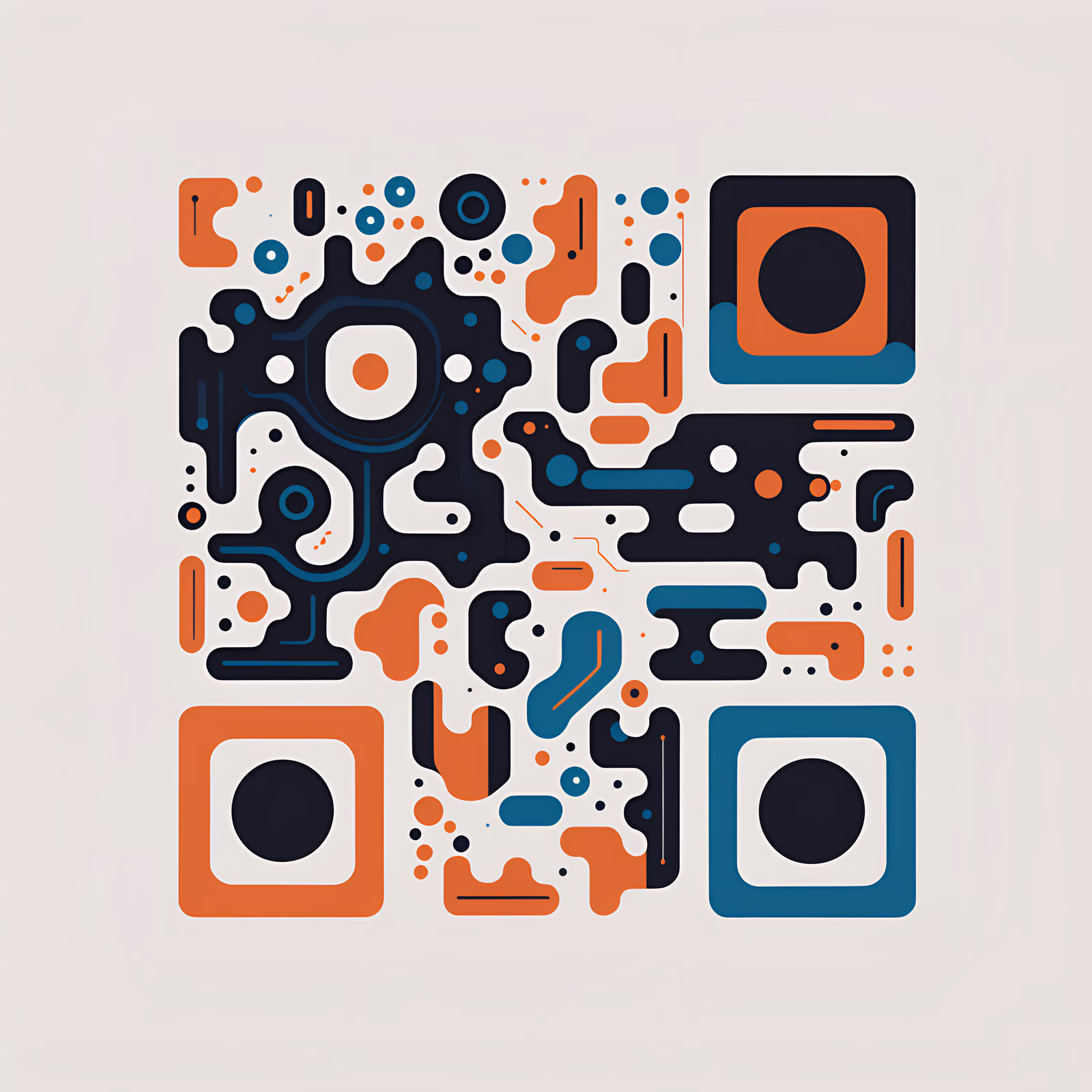 Abstract Blob Flat Vector QR Code for Business Cards — image 1