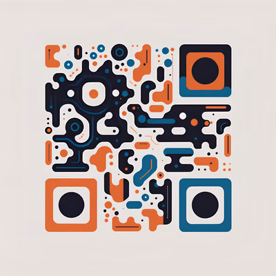 Abstract Blob Flat Vector QR Code for Business Cards — image 1