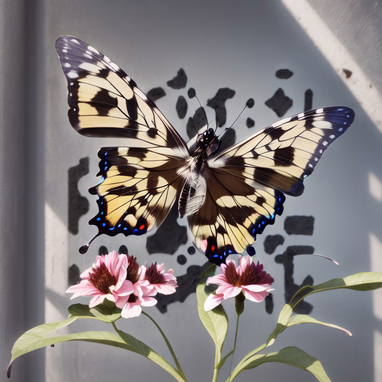 Swallowtail Butterfly Photorealistic Leaves QR Code Art — image 1