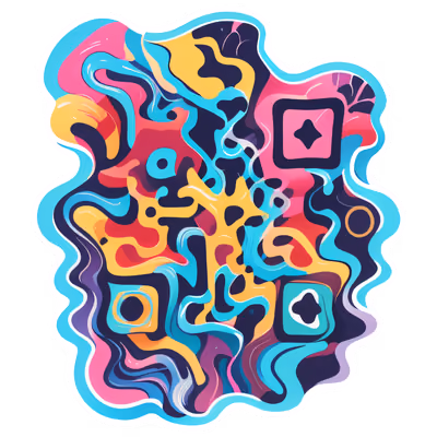 Flowing Wave Abstract Vector QR Code for Stickers — image 1