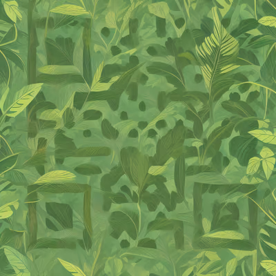 Green Jungle Leaves Digital QR Code Art — image 1