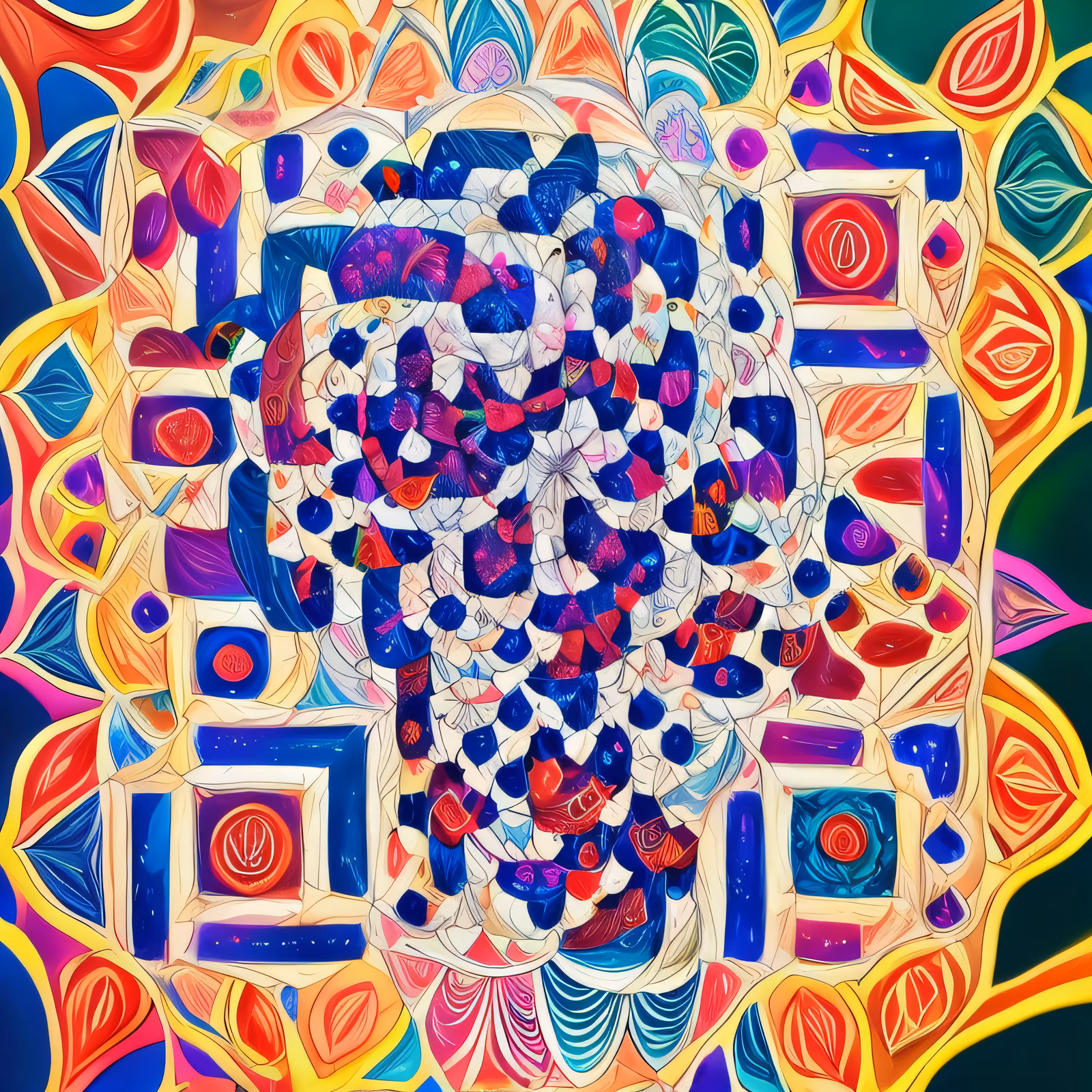 Colorful Abstract Mandala QR Code Art — image 1